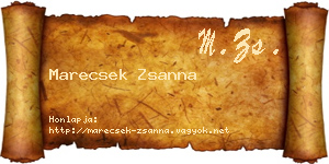 Marecsek Zsanna névjegykártya